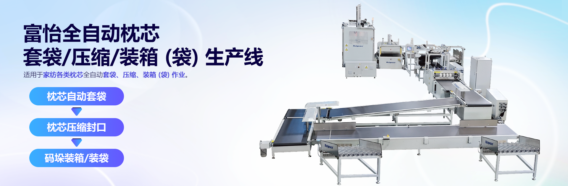 必一体育全自动枕芯套袋压缩装箱(袋)生产线