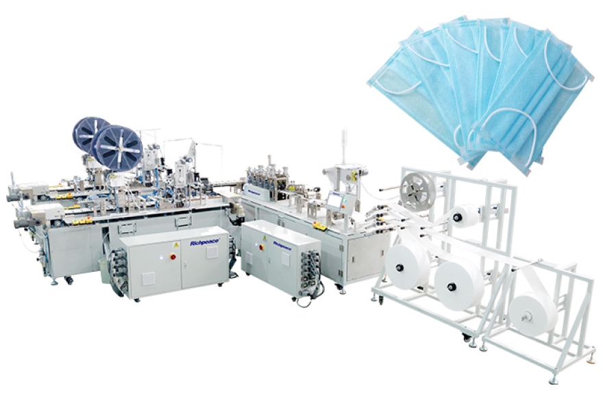 必一体育平面口罩一拖二(内耳侧面包覆) 全自动化生产线
